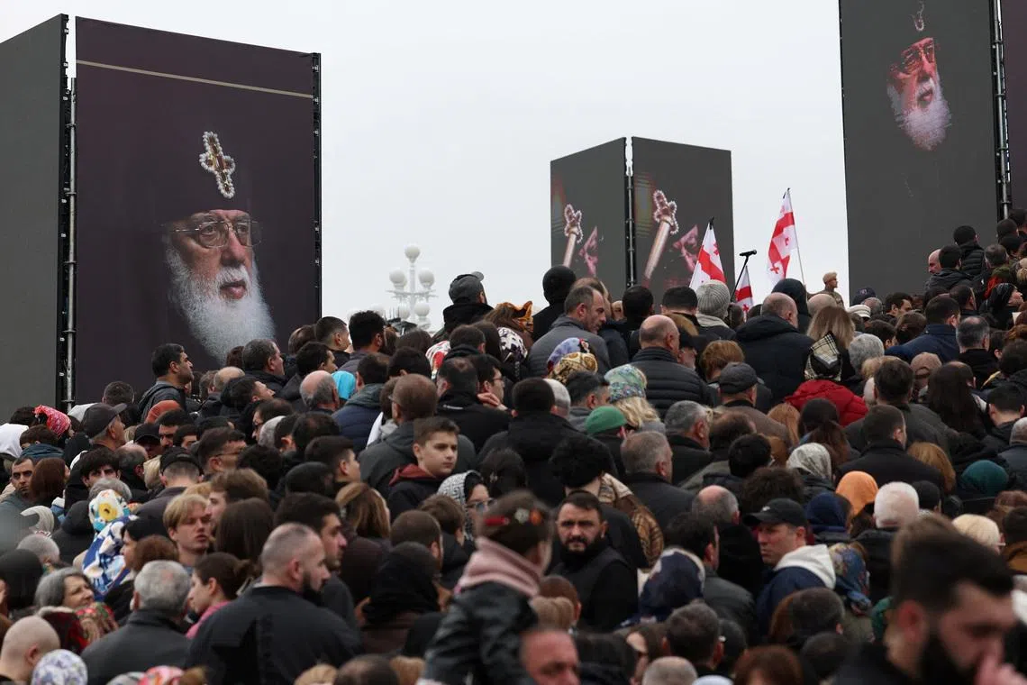 Pelayanan pemakaman Patriarkh Ilia II di Georgia, mengenang pemimpin Ortodoks